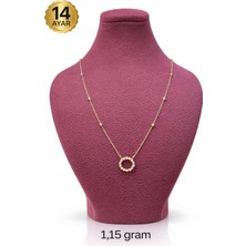 14 Ayar Altın Yuvarlak Tasarım Italyan Dorika Toplu Altın Kolye - 1.15 Gr. 45 cm
