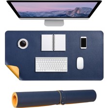 1001 60X30 cm Çift Taraflı Deri Desk Mat, Suya Dayanıklı Kaymaz Masa Matı, 2 mm Rulo Yapılabilir Mo