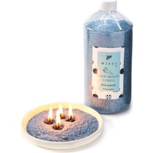 1001 Yaratıcı Inci Tozu Aqua Mediterian Kokulu Mavi Renk Mum (30 Adet Fitil ile BIRLIKTE)-400 gr