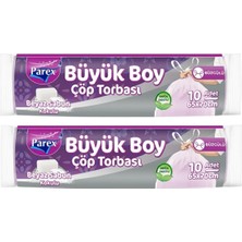 1001 Büzgülü 10'lu Çöp Torbası Beyaz Sabun Kokulu Büyük Boy 65 x 70 cm Ikili Paket