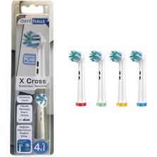 1001 x Cross - Kusursuz Temizlik Oral-B Uyumlu Diş Fırçası Başlığı - 4 Adet Yedek Başlık