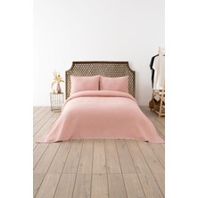 1001 Waffle Çift Kişilik Pike Seti Pudra 200X220 cm