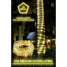 1001 Solar Güneş Enerjili Esnek Flexible Şerit Hortum Bahçe Aydınlatma-10 Metre Sarı Günışığı