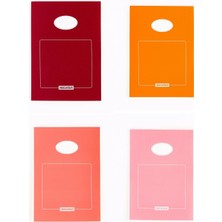 1001 A5 Renkli Bloknot 50 Yaprak, Noktalı 4'lü Paket, Bordo, Turuncu, Mercan, Pembe