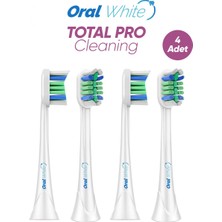 1001 Sonic Total Pro Cleaning Yedek Diş Fırçası Başlığı, 4'lü Paket