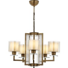 1001 AV-60190-5E Eskitme Kaplama Modern Avize E27 Metal Cam 70CM
