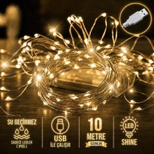 1001 Peri LED Işık 10 Metre Günışığı USB ile Çalışan Çok Amaçlı Dekoratif Aydınlatma