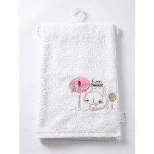1001 TINYCARE%100 Pamuklu, Nakışlı, Hipoalerjenik Bebek Çocuk Banyo Havlusu- Yumuşak Doku, Beyaz, 85