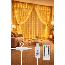 1001 3x3 8 Fonksiyonlu Dekoratif Saçak LED Sarkıt Perde LED Eklenebilir LED Süsleme LED Peri LED Işı
