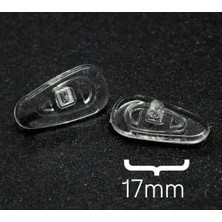 1001 10 Adet (5 Çift) Gözlük Burun Pedi - Vidalı Damla Silikon Plaket 17 mm - Yumuşak Konforlu Set