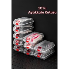 1001 Ayakkabı Saklama Kutusu Şeffaf Beyaz, 204-10