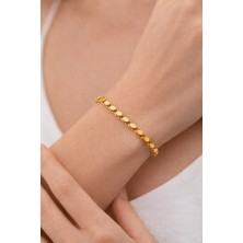 14 Ayar Altın Pullu (Halep) Zincir Bileklik - 1.40 Gram 18 cm
