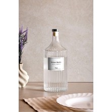 1001 Viking 1000 ml Cam Şişe ve Yağlık Kapaklı Çift Kapaklı, Silver