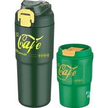 1001 2'li Çelik Termos-Kahve Bardağı Seti 750ML Çift Kullanım TERMOS//450ML Mug Kahve Bardağı