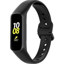 1001 Samsung Galaxy Fit2 Ile Uyumlu Bileklik Kayışı Termoplastik Kordon Cordfit Siyah