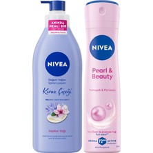 1001 Değerli Yağlar Içeren Vücut Losyonu Kiraz Çiçeği & Jojoba Yağı, 400 ml + Nıvea Kadın Spre
