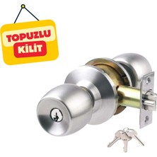 1001 Kazien Krom Saten Üç Anahtarlı Topuzlu Kilit, 60 mm Mandal Ayarı, Sağ ve Sol Kullanılabilir