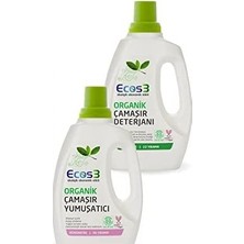 1001 Organik Sıvı Çamaşır Deterjanı 750ML+ Çamaşır Yumuşatıcı 750ML 2'li Set