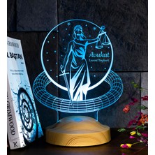1001 Avukat Hediyesi 3D LED Lamba, Avukatlar Günü Hediyesi - Kişiye Özel Adalet Sembolü Themis Masa