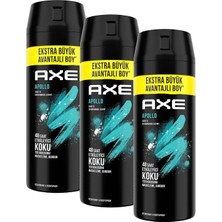 1001 Erkek Sprey Deodorant Apollo 48 Saat Etkileyici Koku 200 ml (3 Paketi)