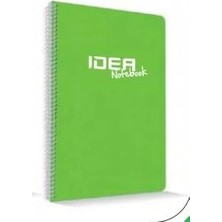 1001 Idea Bloknot, A6 Boyut, Spiralli, Pp Kapak, Kareli, 60 Yaprak, Yeşil