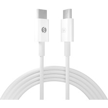 1001 SL-C124 Type C To Type C Quick Super Charge 1m 100WATT Pd 3.0 Data ve Şarj Kablosu Beyaz