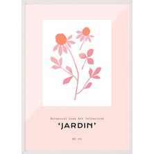 1001 Beyaz Çerçeveli Tablo Jardin Koleksiyonu - Kır Çiçeği Yatak Odası Dekoru Poster 100774, 30 x
