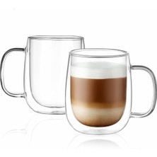 1001 Çift Duvarlı Cam Kahve Kupası 250ML – Isıya Dayanıklı, Mikrodalga & Bulaşık Makinesi Uyuml