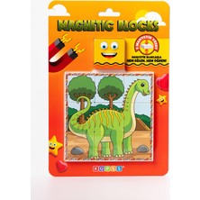 1001 Manyetik Blok Çift Taraflı 9 Parçalı Mıknatıslı Dinozor Puzzle - 2 Görsel Yapboz