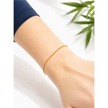 14 Ayar Altın Top (Tırnak Çakısı) Zincir - 18 cm