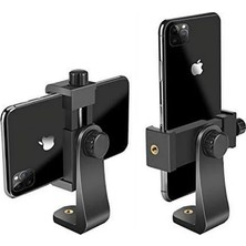 1001 Telefon Tripod Tutucu Başlık Tüm Tripodlara Uyumlu Vida Girişli Sıkı Kavrayan Telefon Tutamac�