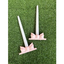 1001 Pinterest Tasarımı 2 Adet Pürüzsüz Fiyonk Şamdan (Pembe)