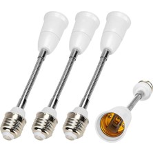 1001 Esnek Ampul Duyu Uzatıcı, 4'lü Set E27 Ampul Uzatma Adaptörü, 20CM Esnek ve Ayarlanabilir Tasar