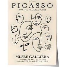 1001 Çerçevesiz Poster Yüz Çizimleri – Picasso Minimal Portre Ofis Dekoru Poster 101951, 30 x 40