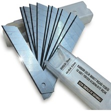 1001 Maket Bıçağı Yedek Ağzı, Karbon Çelik, 18MM Genişlik, 0.5mm Kalınlık, 3 Aşamalı Bilenmi�