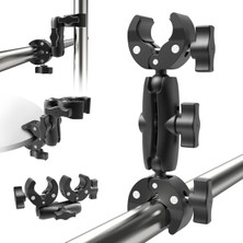 1001 Çift Başlı Superclamp Gidon Montaj, 360­° Ayarlanabilir, Çok Yönlü Kullanım, Crab Claw Kele