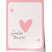 1001 Çerçevesiz Poster Pembe Kalp ve As Kartı - Romantik Genç Odası Dekoru Poster 106223, 30 x 40