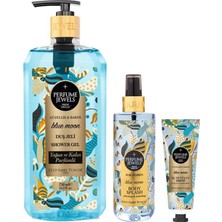 1001 Eyüp Sabri Tuncer Blue Moon Duş Jeli 750 Ml, Blue Moon Vücut Spreyi 250 Ml, Perfume Jewels Blue M