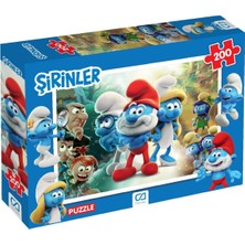 1001 Şirinler Lisanslı 200 Parça 33X48CM Çocuk Puzzle Yapboz Serisi