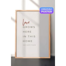 1001 Ahşap Çerçeveli Duvar Tablosu Minimal Tipografi Salon Dekoru, 21 x 30