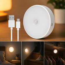 1001 Pringo Hareket Sensörlü LED Gece Lambası, USB Şarjlı, Manyetik Kablosuz Dolap Içi Aydınlatma