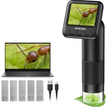 1001 2 Inç LCD Ekranlı El Dijital Mikroskop, Ayarlanabilir Işıklı Çocuklar Için 800X Cep Taşınab