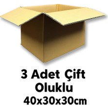 1001 40X30X30 Sağlam Taşıma Kolisi Çift Oluklu Boş Koli, Karton Kutu, Çeyiz Kutusu, Taşınma Kolis
