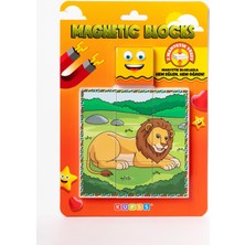 1001 Manyetik Blok Çift Taraflı 9 Parçalı Mıknatıslı Puzzle 2 Görsel Aslan-Zebra Yapboz