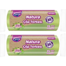 1001 Natura Çöp Torbası Orta Boy 15'li 55 x 60 cm Ikili Paket