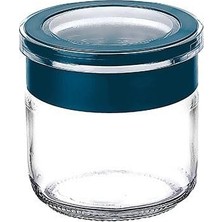 1001 Cam Kavanoz, Cam Saklama Kabı, Sızdırmaz Kaplar (Lacivert, 300 Ml)