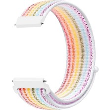 Caseonn Tcl Movetime MT42X Kordon Hasır Kumaş Nylon Kayış Pride Beyaz