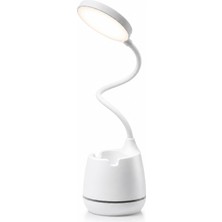 1001 Masa Lambası Şarjlı Dokunmatik 24 Led’li, 3 Renk Modlu Ayarlanabilir Işık, USB Şarjlı, Esne
