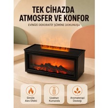 Nemere Ithalat Alev Efektli Hava Nemlendirici Aromaterapi Difüzörü Uzaktan Kumandalı 250 ml