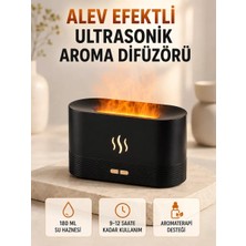 Nemere Ithalat Ultrasonik Aromaterapi Difüzörü 180 ml Hazneli Dekoratif Alev Efektli Nemlendirici